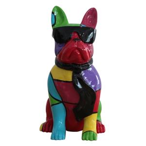 Statue chien bulldog assis H37cm KARL 01 Porcelaine - 19 x 37 x 27 cm