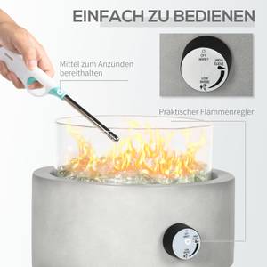 Gas-Feuertisch 842-289V90LG Grau - Stein - 26 x 19 x 26 cm