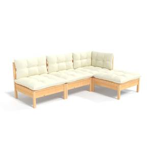 Garten-Lounge-Set (4-teilig) 3012427 Braun - Creme - Weiß