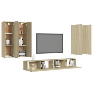 TV-Schrank 6er Set D589 Braun - Holzwerkstoff - 30 x 110 x 31 cm