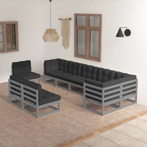 Garten-Lounge-Set (9-teilig) 3009799-2 Anthrazit - Grau