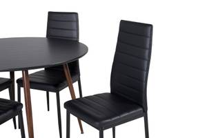 Essgruppe Plaza 20 (5-teilig) Schwarz - Massivholz - 100 x 75 x 100 cm