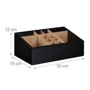 Schreibtisch Organizer 12 Fächer Schwarz - Braun - Bambus - Holzwerkstoff - 30 x 12 x 18 cm