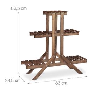 Etagère à fleurs en bois escalier Marron foncé