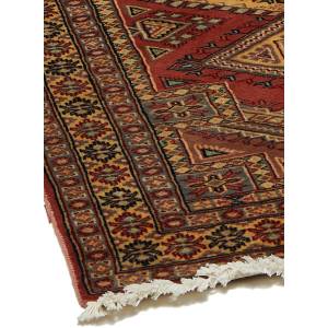 Tapis d'orient MULTAN 7 Rouge - Fourrure véritable - 90 x 15 x 165 cm