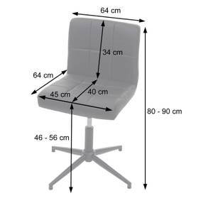 Esszimmerstuhl Cadiz II (2er Set) Schwarz - Kunstleder - 64 x 90 x 64 cm