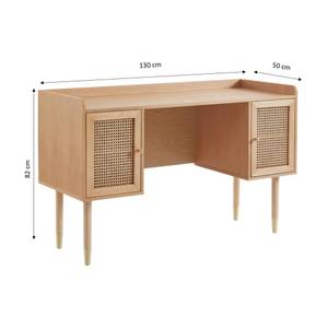 Table de bureau Bombong Marron - En partie en bois massif - 130 x 82 x 50 cm