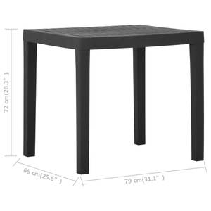 Table de jardin Gris - Matière plastique - 79 x 72 x 79 cm