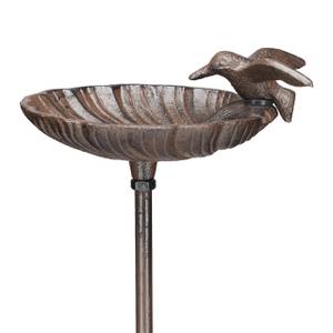 Vogeltränke mit Erdspieß aus Gusseisen Braun - Metall - 14 x 100 x 16 cm