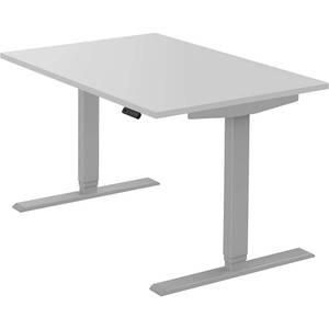 Höhenverstellbarer Schreibtisch Homedesk Grau - Breite: 120 cm - Silber