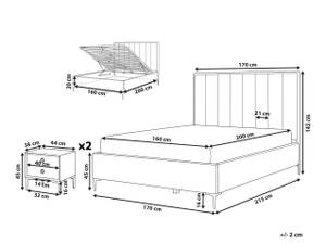 Schlafzimmer Set SEZANNE Schwarz - Blau - Marineblau - Breite: 170 cm