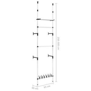 Teleskopgarderobensystem 321107 Silber - Metall - Kunststoff - 65 x 300 x 40 cm