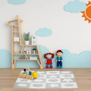 52 pièces Tapis puzzle avec bord motifs Gris - Blanc