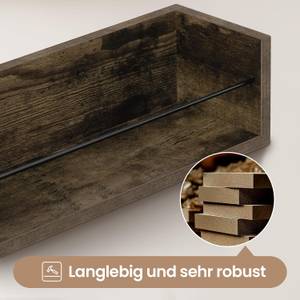 Wandregal Ashton (2er Set) Schwarz - Braun - Holzwerkstoff - Metall - 51 x 13 x 15 cm