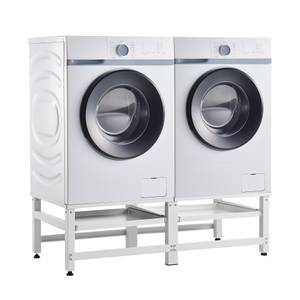 Double socle Bothel pour lave-linge Blanc - Métal - 124 x 37 x 54 cm