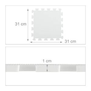 Bodenschutzmatte 30x30cm 24er Set Weiß - Kunststoff - 30 x 1 x 30 cm