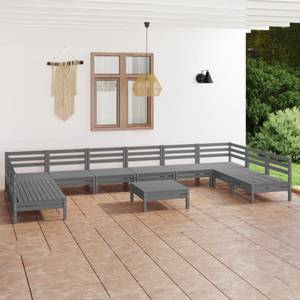 Ensemble de meubles de jardin Gris - Bois massif - Bois/Imitation - 64 x 29 x 64 cm