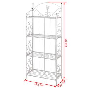 Support de plantes Blanc - Métal - 33 x 153 x 62 cm