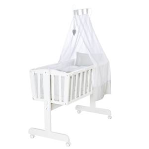 Babywiege Set Heartbreakerbär Weiß - Holzwerkstoff - 53 x 150 x 104 cm