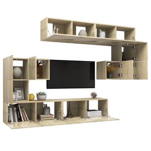 TV-Schrank 8er Set D662 Braun - Holzwerkstoff - 30 x 30 x 80 cm