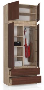 Kleiderschrank S90 2T 2S CLP Eiche Sonoma Dekor - Wenge Dekor