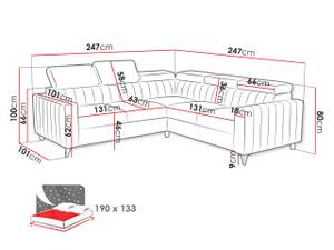 Ecksofa Milano 2R2 Beige