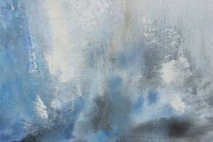 Acrylbild handgemalt Heilige Gefilde Beige - Blau - Massivholz - Textil - 80 x 80 x 4 cm