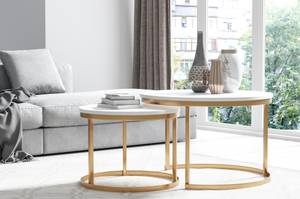 Couchtisch RABEN CT75 Gold - Weiß