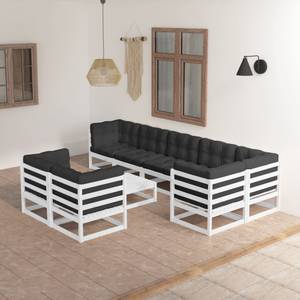 Salon de jardin (lot de 9) 3009804-2 Anthracite - Blanc