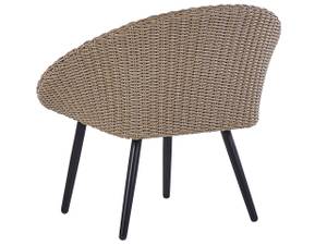 Bistro Set ORTIGIA 3-tlg Beige - Schwarz - Blau - Weiß - Polyrattan - 82 x 75 x 70 cm