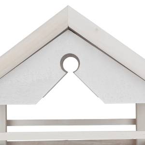 Weißes Vogelfutterhaus mit Ständer Grün - Weiß - Holzwerkstoff - Kunststoff - 62 x 120 x 55 cm