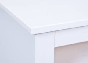 Table de télévision Pall Blanc - Bois massif - 118 x 45 x 39 cm