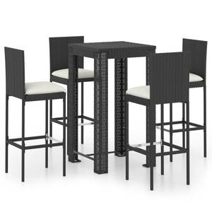 Ensemble de bar de jardin Noir - Métal - 61 x 111 x 61 cm