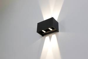 LED Außenleuchte Dakar Grau - Metall - 10 x 11 x 18 cm