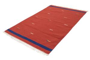 Kelim Modern - 180x120cm Rot - Naturfaser - 120 x 1 x 180 cm