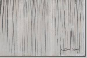 Tableau peint à la main Cloudsplash Gris - Bois massif - Textile - 75 x 100 x 4 cm