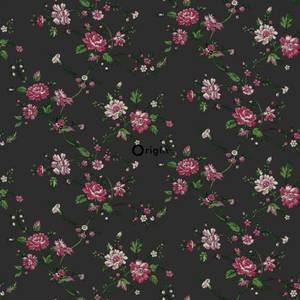 Tapete Blumen 6963 Schwarz - Naturfaser - Textil - 53 x 1005 x 1005 cm