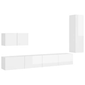 TV-Schrank 4er Set D393 Weiß - Holzwerkstoff - 30 x 30 x 60 cm