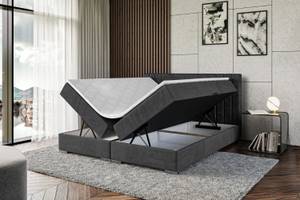 Boxspringbett IDRIKO Schwarz - Breite: 180 cm - H4