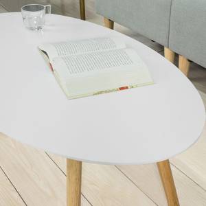 Table Basse FBT61-W Blanc - En partie en bois massif - 105 x 40 x 60 cm