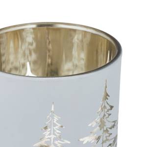 Teelichthalter Tannenbaum 12er Set Gold - Weiß - Glas - 7 x 9 x 7 cm