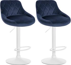 Tabouret de bar Lazio Lot de 2 Bleu - Blanc