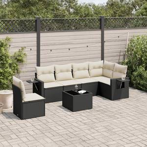 Gartensitzgruppe K562(7-tlg) Schwarz - Massivholz - 69 x 62 x 55 cm