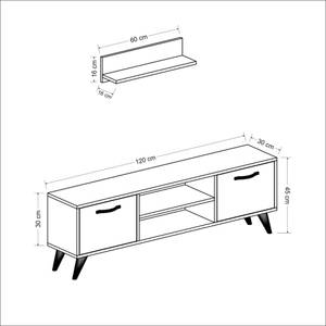 Meuble TV Haderslev à 2 portes Marron - Bois manufacturé - 120 x 45 x 30 cm