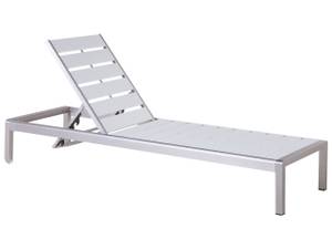 Chaise longue NARDO Blanc crème - Argenté - Blanc