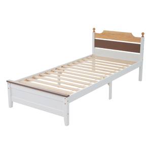 Einzelbett M222-01 Weiß - Massivholz - 98 x 83 x 210 cm