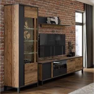 Meuble TV 57x155cm décor bois clair Marron - En partie en bois massif - 155 x 57 x 42 cm