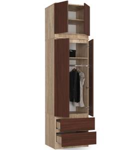 Aufsatzschrank S60 2T CLP Eiche Sonoma Dekor - Wenge Dekor