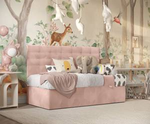 Kinder-Boxspringbett KAJ Pink - Tiefe: 100 cm