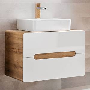 Badezimmer Komplett Set mit Waschbecken Braun - Holzwerkstoff - 180 x 200 x 46 cm